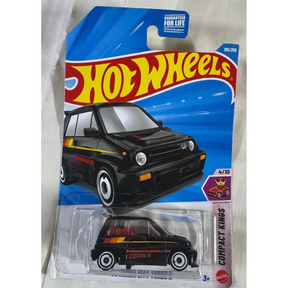 Hot Wheels Honda City Turbo II Black Compact Kings 4/10 105/250 Mattel 2022 NIP